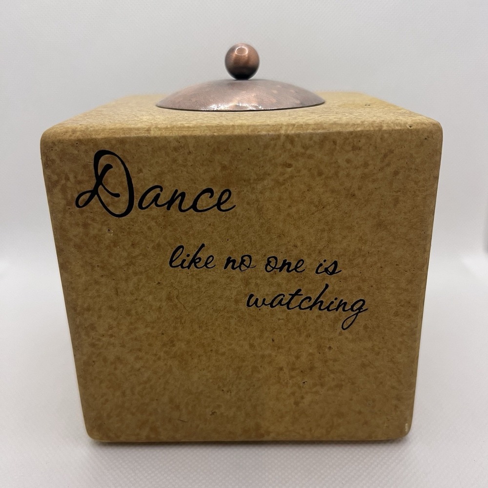 2005 Pavilion Gift Comfort Candles 05681 Dance Sing Live Square Tea Light Holder
